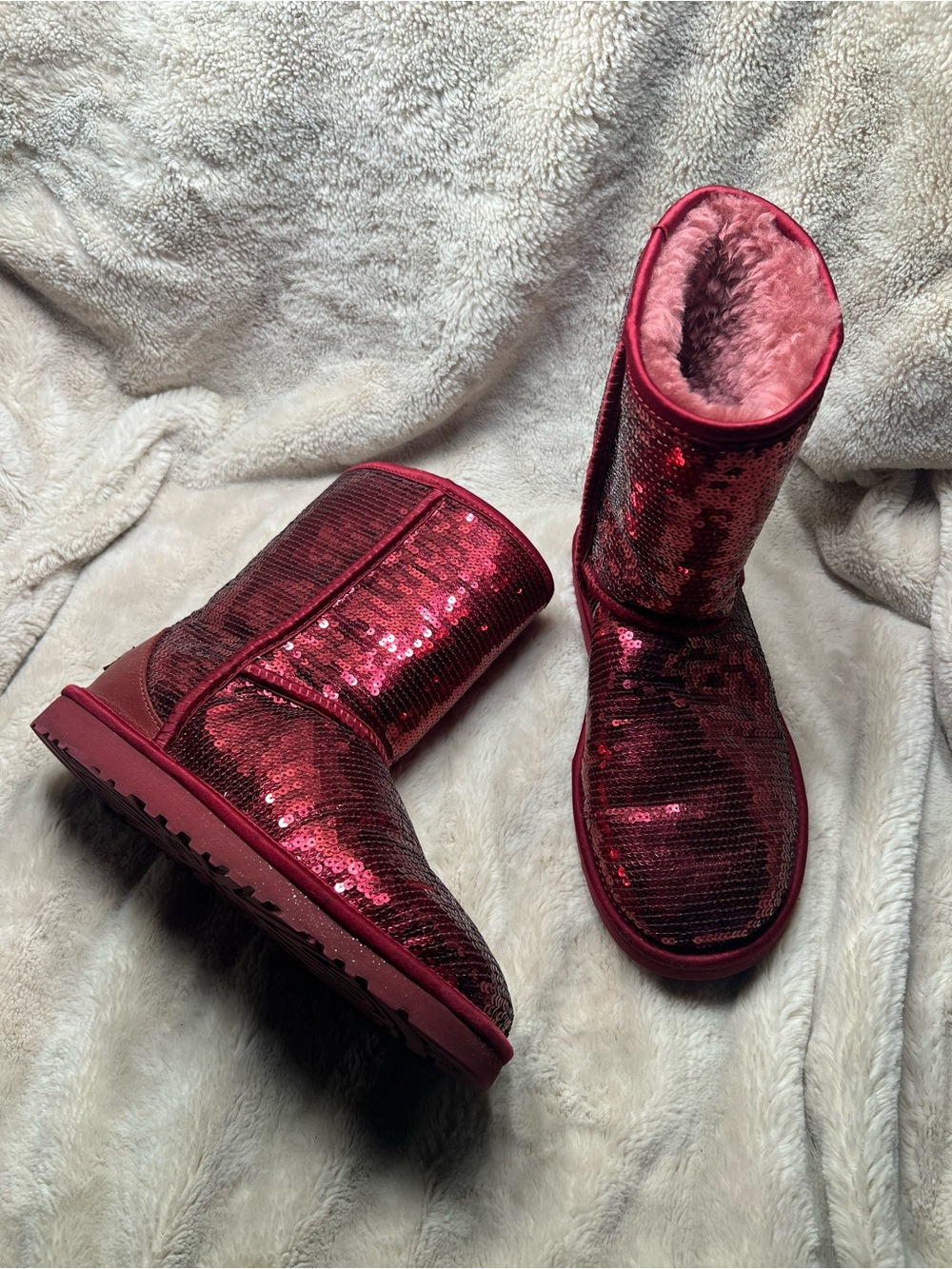 UGG Classic Short Sparkle Sequin Boots Size 7
